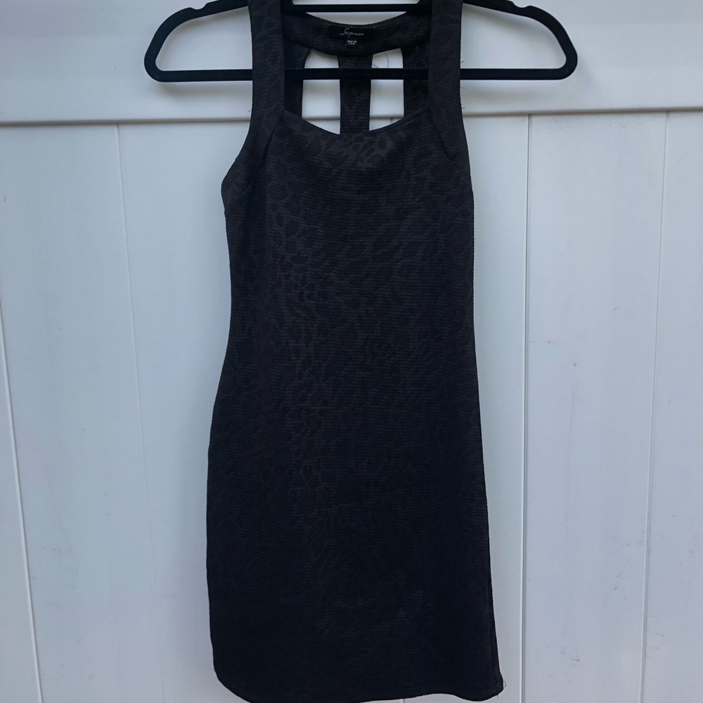 Black Leopard Print Mini Dress